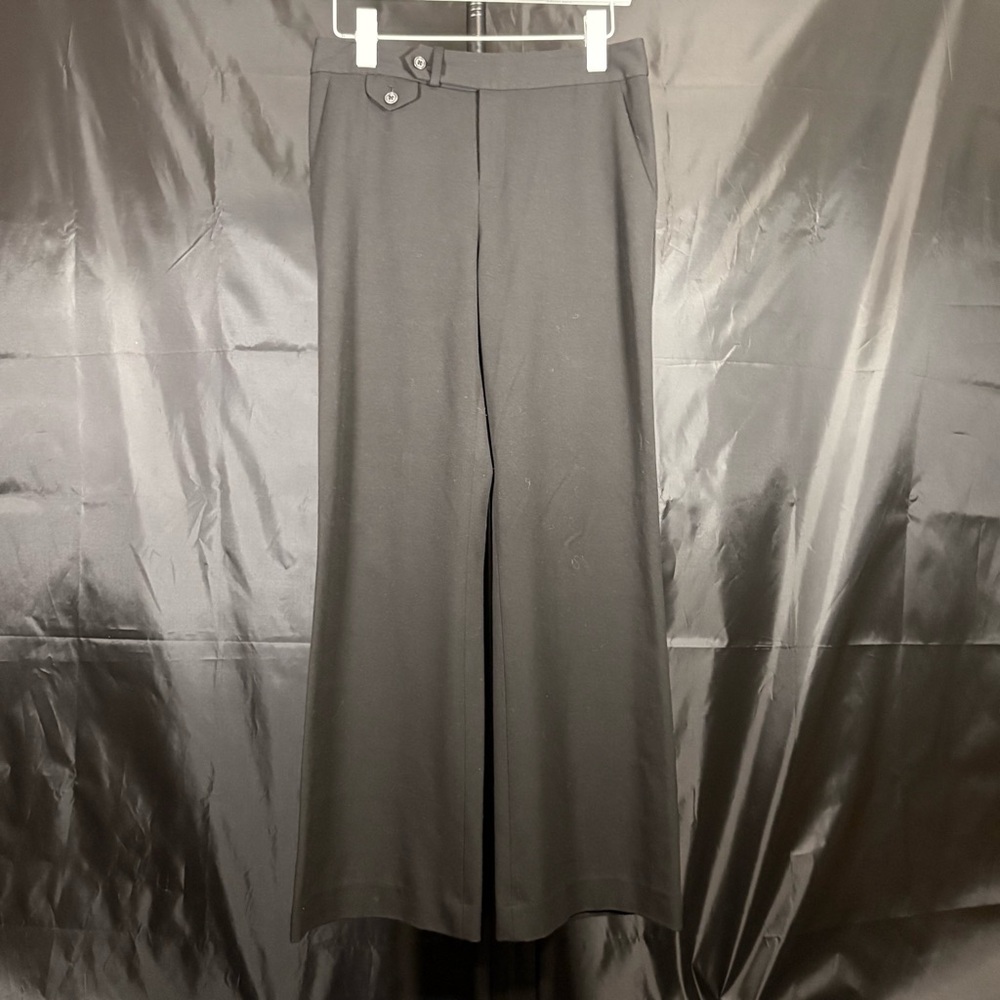 Ralph Lauren Black Wide-Leg Trousers Sz 2P - Picture 4 of 13
